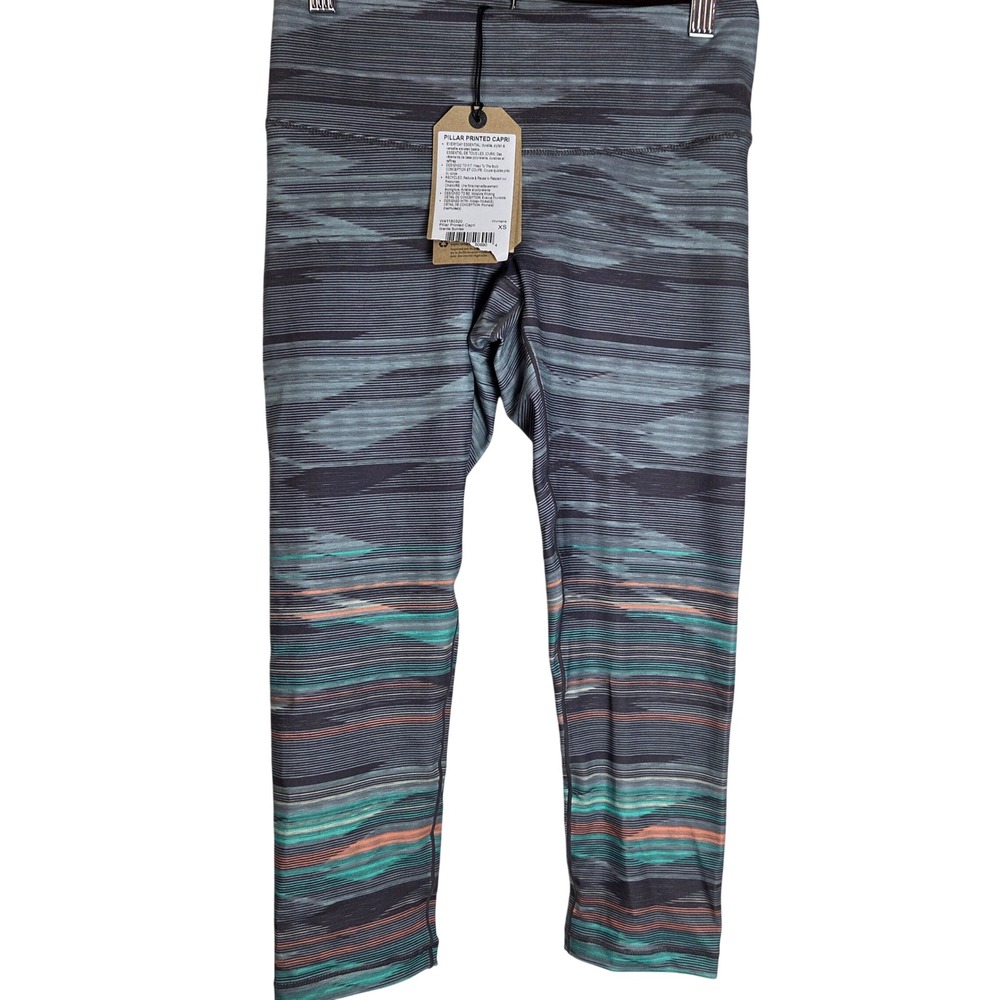 NWT prAna Capri Leggings High Rise Yoga Workout Stripe Pocket XS